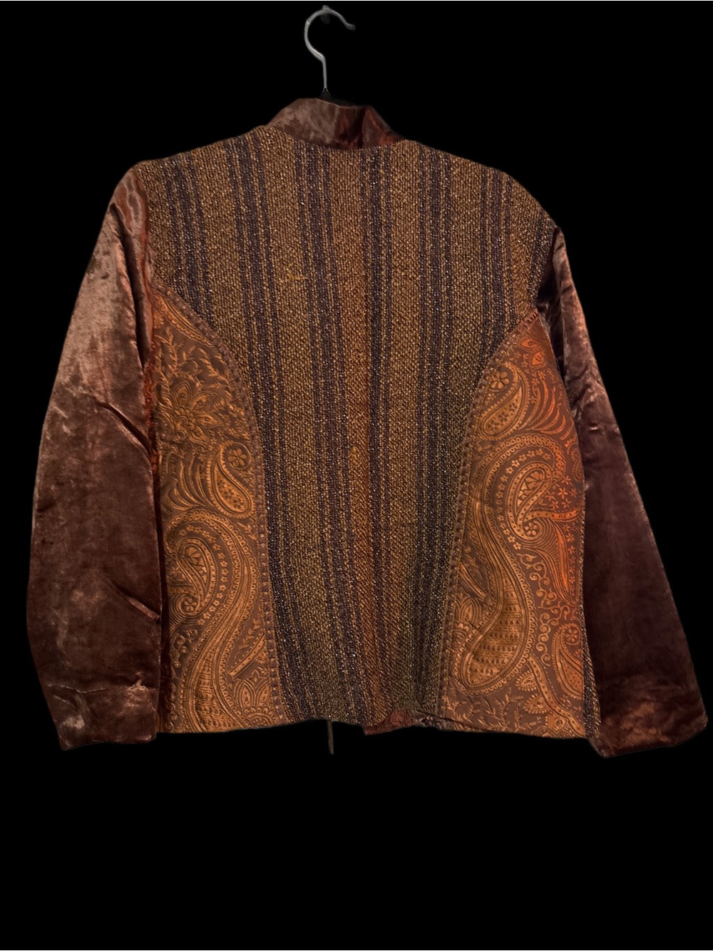 Unisex - gender free Tibetan / Boho Inspired Brown Paisley Quilted Jacket - Picture 11 of 11